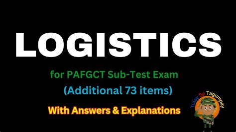 FREE PAFGCT EXAM REVIEWER (LOGISTICS) Additional Items.